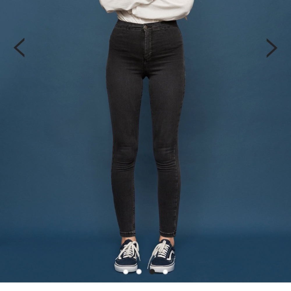 Topshop high waisted washed black jeans size 26
